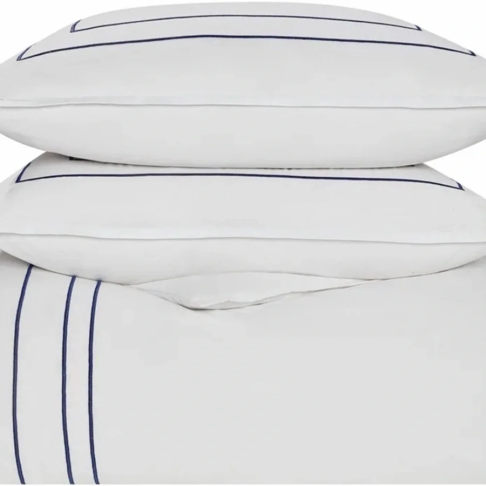 Nautica Alden Embroidered White Duvet Cover Set - Twin